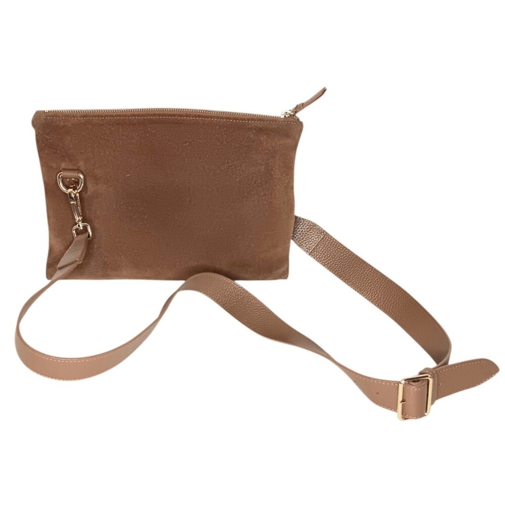 Mark & Graham Brown Suesde Leather Essential Zippered Crossbody Bag Purse